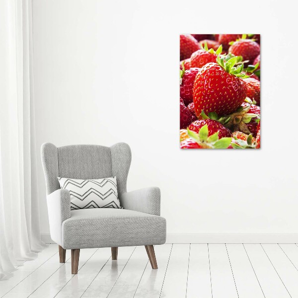 Foto leinwand vertikales Erdbeeren