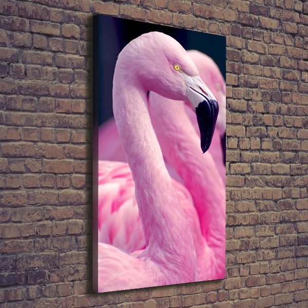 Foto leinwand vertikales Flamingos