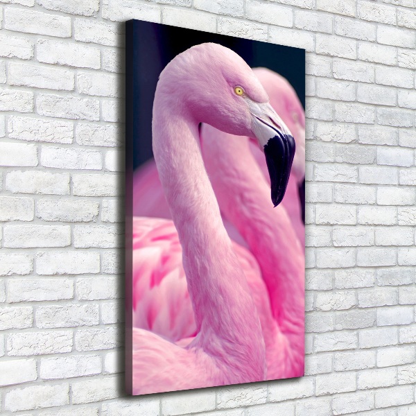 Foto leinwand vertikales Flamingos