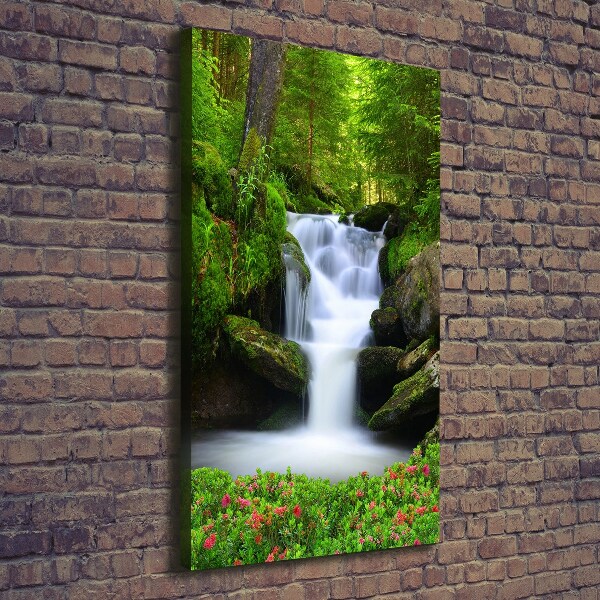 Foto auf leinwand vertikales Wasserfall im Wald