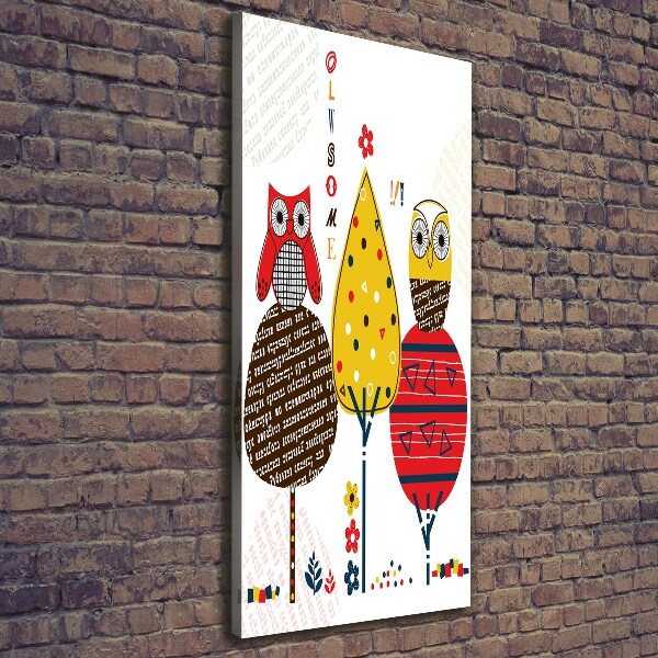 Foto leinwand vertikales Eulen in den Bäumen