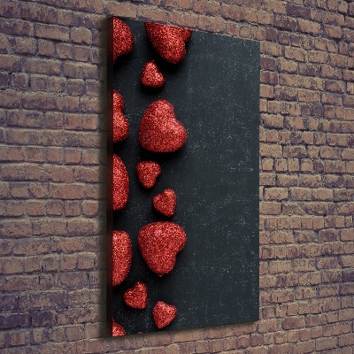 Foto auf leinwand vertikales Herzen auf dem Brett