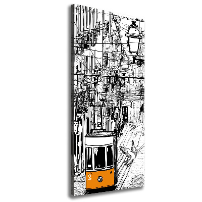 Wandbild vertikales Straßenbahn Lissabon