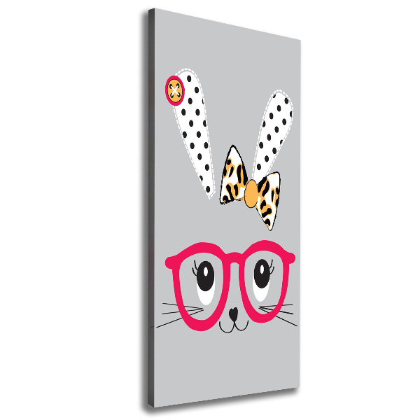 Foto auf leinwand vertikales Kaninchen mit Brille