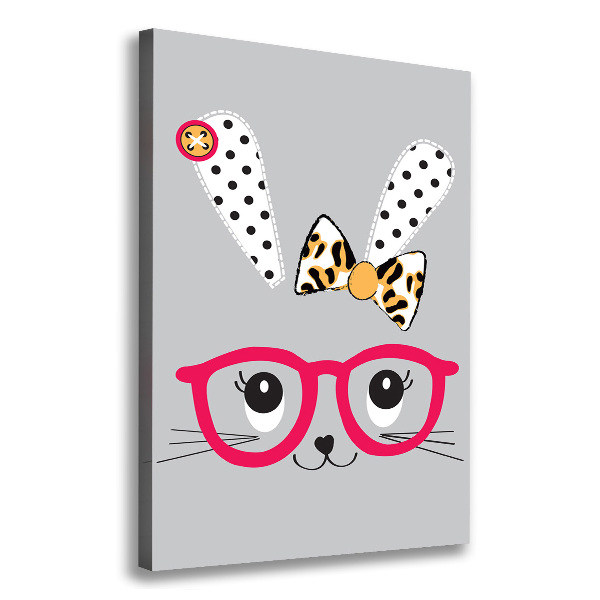 Foto auf leinwand vertikales Kaninchen mit Brille