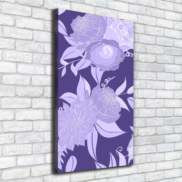 Wandbild vertikales Blumenmuster