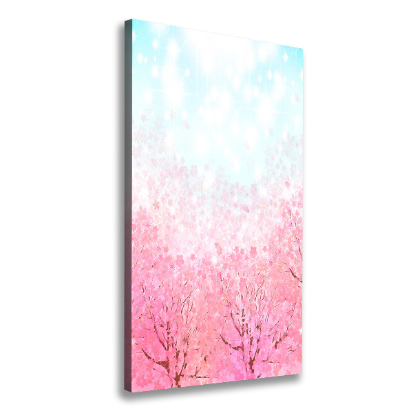Wandbild vertikales Kirschblüten