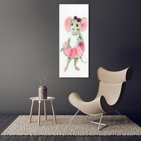 Foto leinwand vertikales Ballerina-Maus