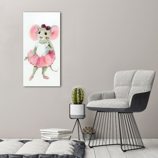 Foto leinwand vertikales Ballerina-Maus