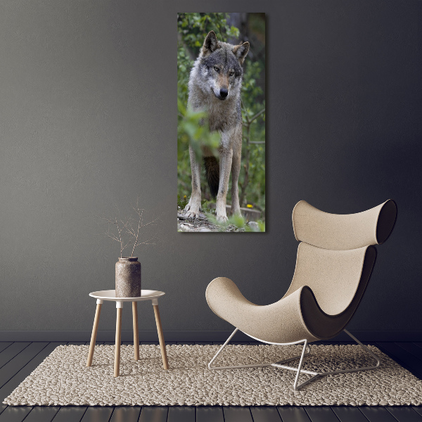 Wandbild vertikales Wolf im Wald
