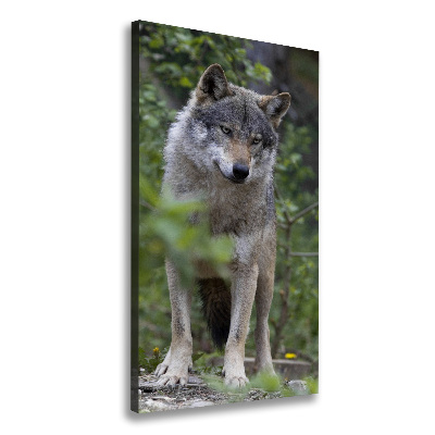 Wandbild vertikales Wolf im Wald