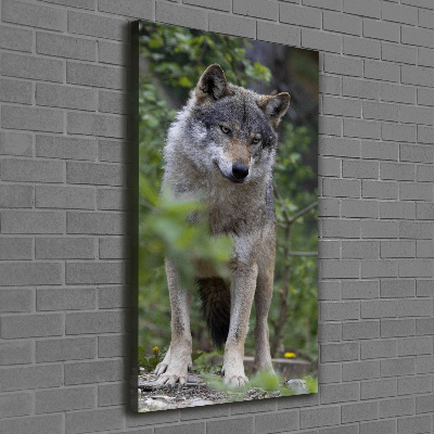 Wandbild vertikales Wolf im Wald