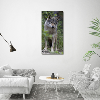 Wandbild vertikales Wolf im Wald