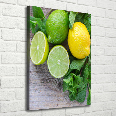 Foto auf leinwand vertikales Limetten und Zitrone