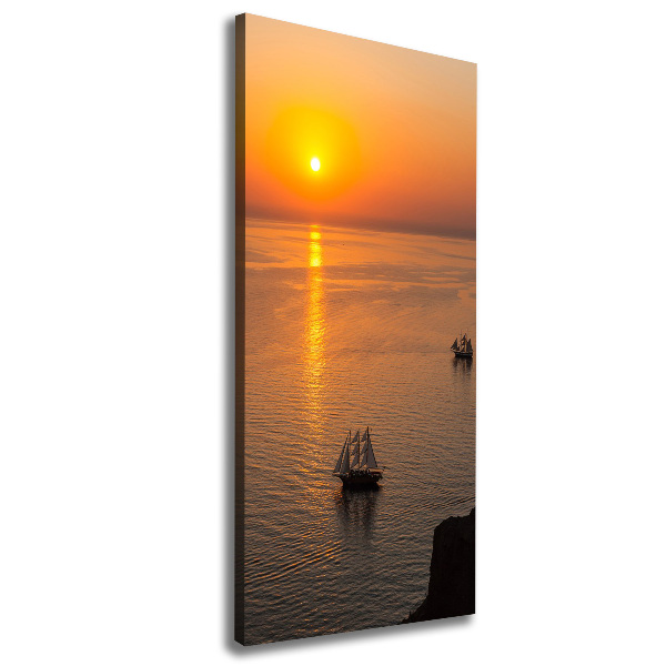 Foto auf leinwand vertikales Sonnenuntergang am Meer