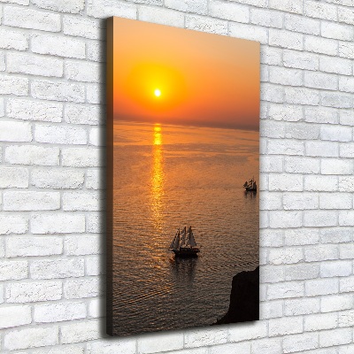 Foto auf leinwand vertikales Sonnenuntergang am Meer