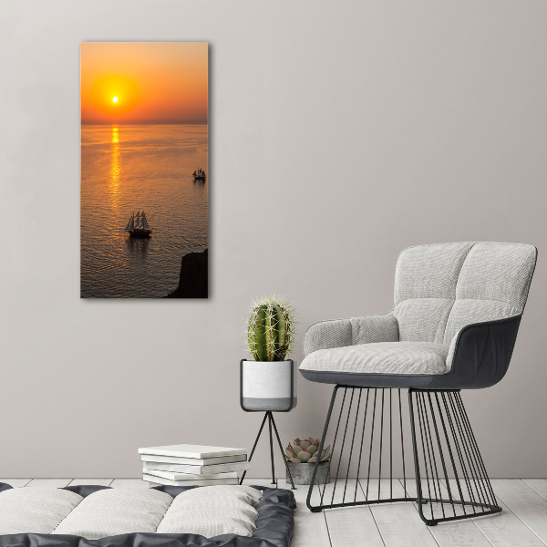 Foto auf leinwand vertikales Sonnenuntergang am Meer