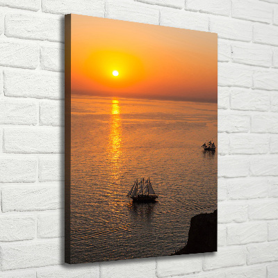 Foto auf leinwand vertikales Sonnenuntergang am Meer