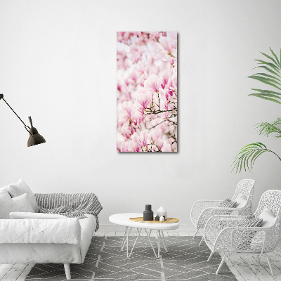 Wandbild vertikales Magnolienblüten