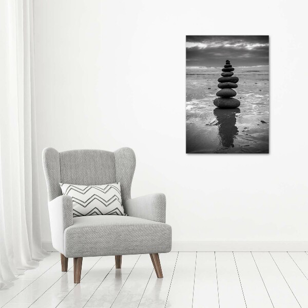 Foto leinwand vertikales Steine ​​am Strand