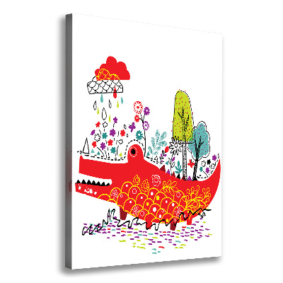 Foto auf leinwand vertikales Krokodil