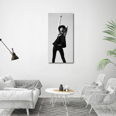Foto leinwand vertikales Frau in Schwarz
