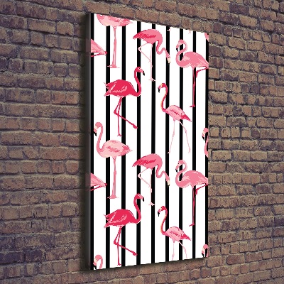 Wandbild vertikales Flamingos und Streifen