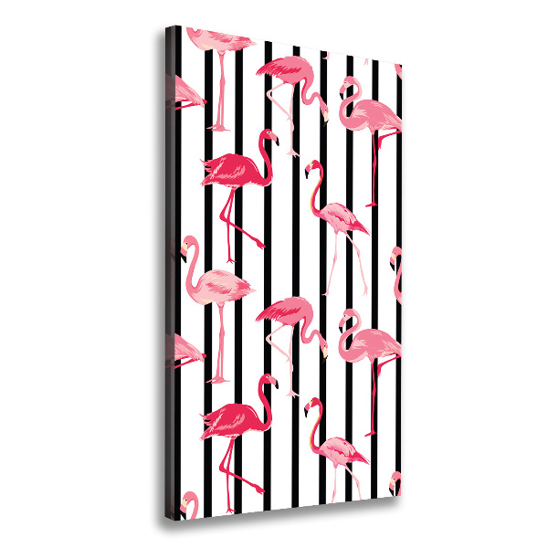 Wandbild vertikales Flamingos und Streifen