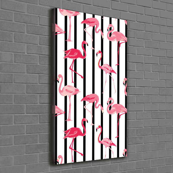 Wandbild vertikales Flamingos und Streifen