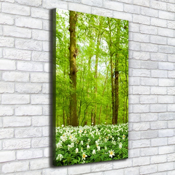 Wandbild vertikales Blumen im Wald