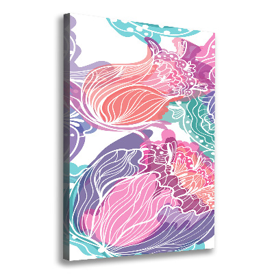 Foto auf leinwand vertikales Blumenmuster