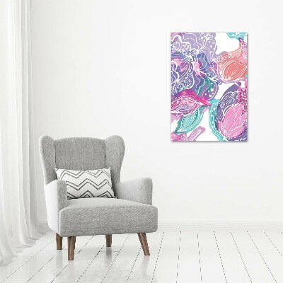 Foto auf leinwand vertikales Blumenmuster