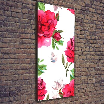 Foto leinwand vertikales Rote Rosen