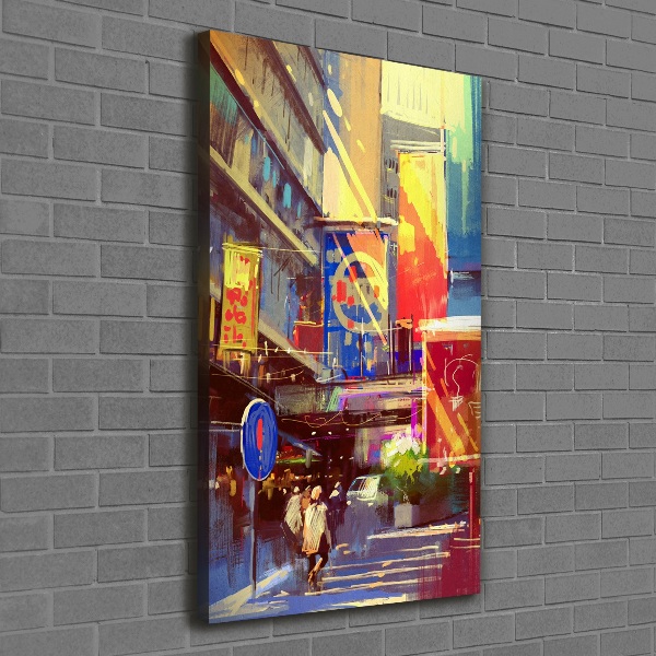 Foto auf leinwand vertikales Farbenfrohe Stadt