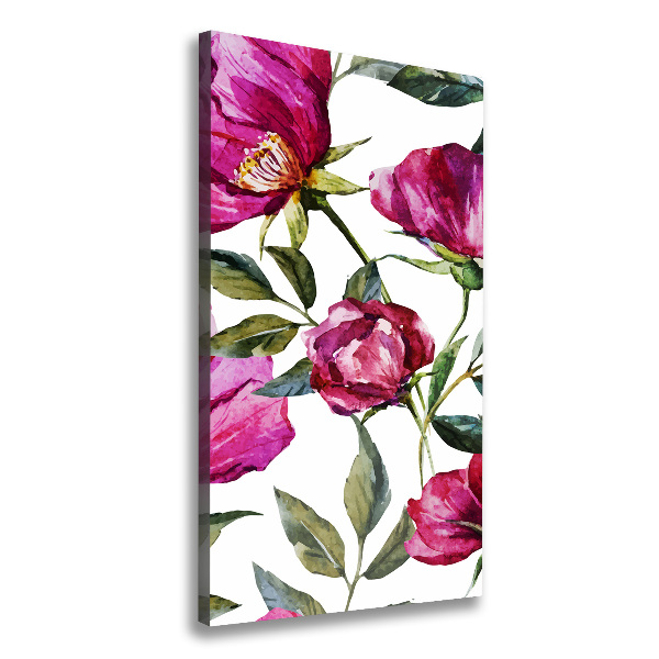 Wandbild vertikales Mohnblumen