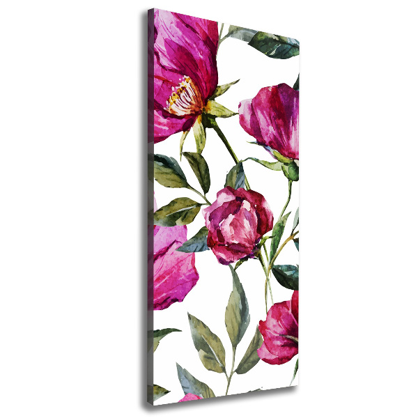 Wandbild vertikales Mohnblumen