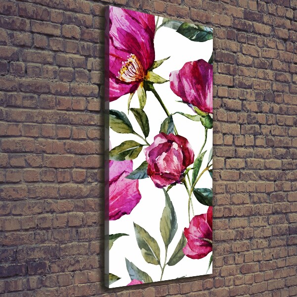 Wandbild vertikales Mohnblumen