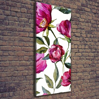 Wandbild vertikales Mohnblumen