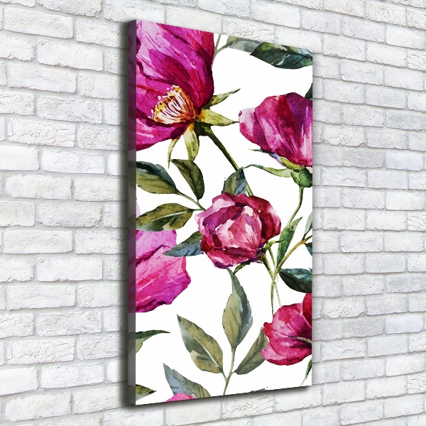 Wandbild vertikales Mohnblumen