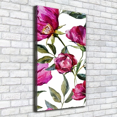 Wandbild vertikales Mohnblumen