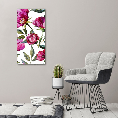 Wandbild vertikales Mohnblumen