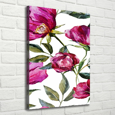 Wandbild vertikales Mohnblumen