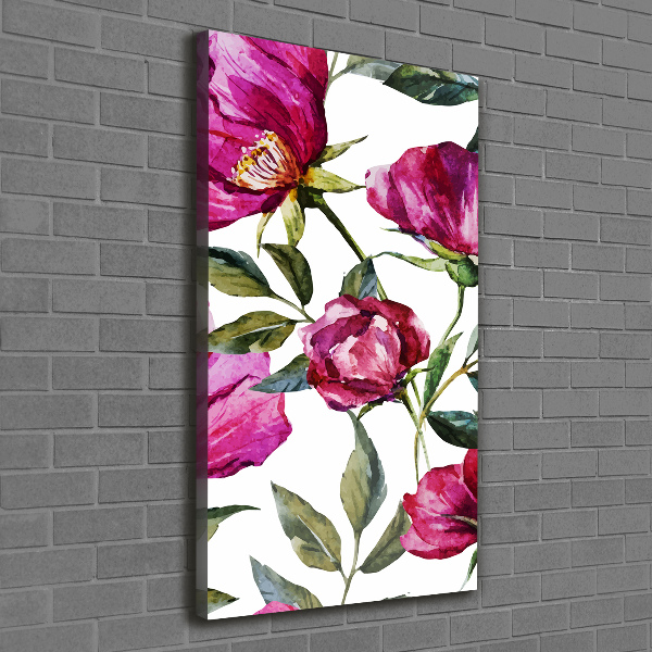 Wandbild vertikales Mohnblumen