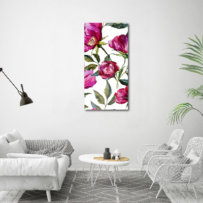 Wandbild vertikales Mohnblumen