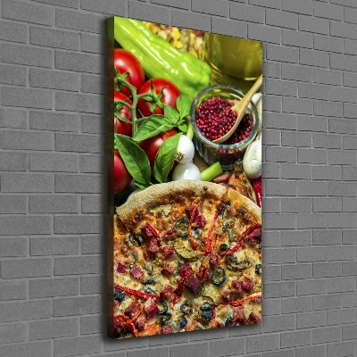 Foto leinwand vertikales Pizza