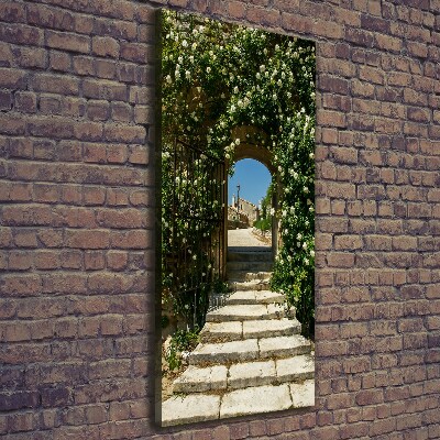 Foto leinwand vertikales Blumenbogen