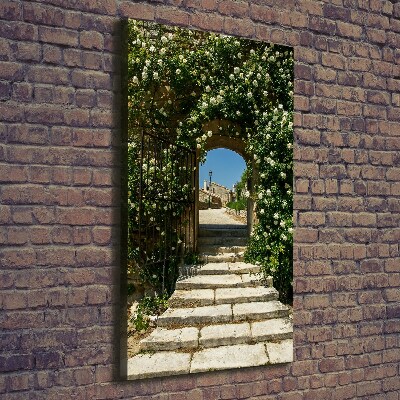 Foto leinwand vertikales Blumenbogen