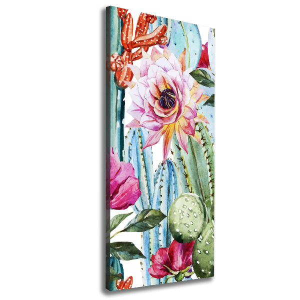 Wandbild vertikales Kakteen