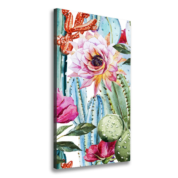 Wandbild vertikales Kakteen
