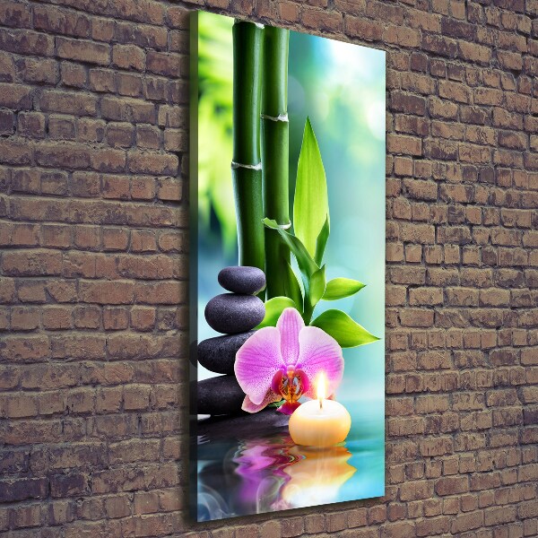 Wandbild vertikales Orchidee und Bambus